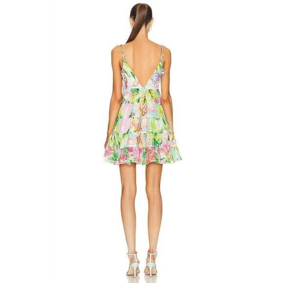 NEW ROCOCO SAND lora short dress in multi hibiscus - Picture 3 of 3